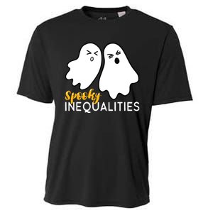 Spooky Inequalities Ghosts Halloween Math Teacher Cooling Performance Crew T-Shirt