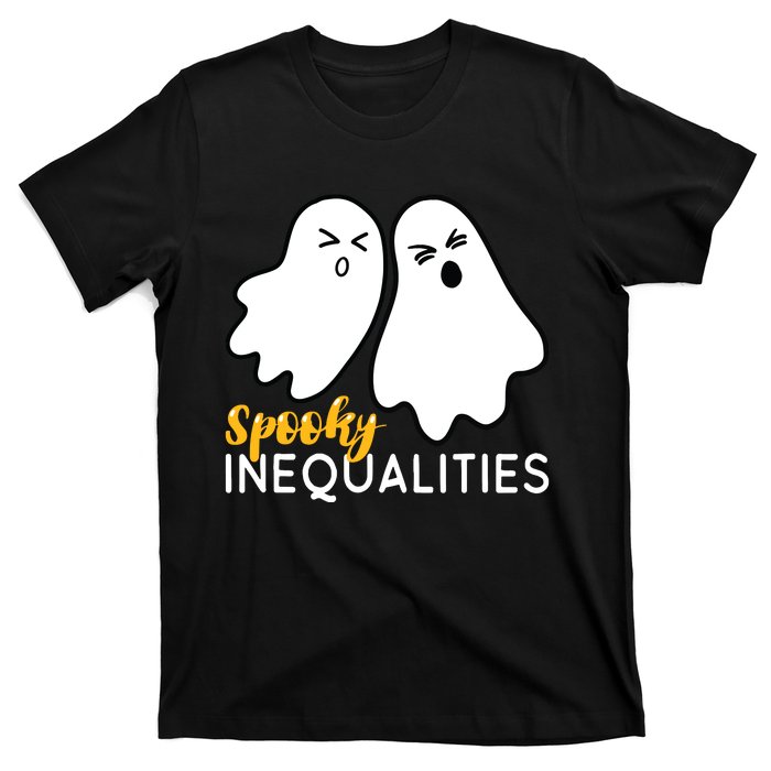 Spooky Inequalities Ghosts Halloween Math Teacher T-Shirt