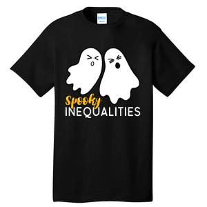 Spooky Inequalities Ghosts Halloween Math Teacher Tall T-Shirt