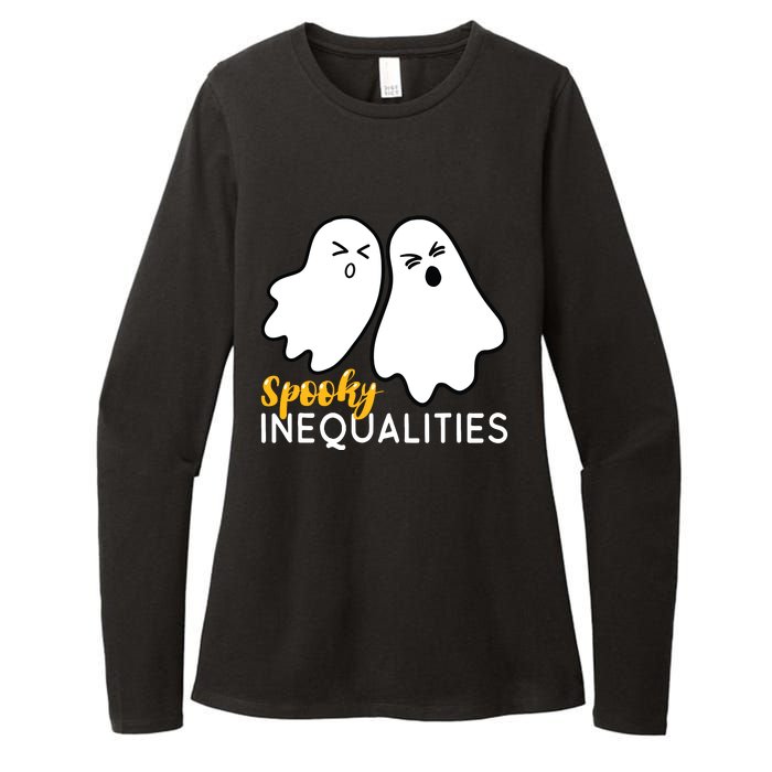 Spooky Inequalities Ghosts Halloween Math Teacher Womens CVC Long Sleeve Shirt