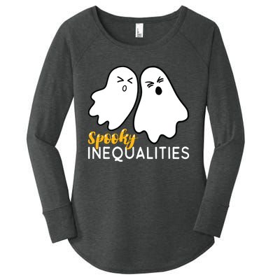 Spooky Inequalities Ghosts Halloween Math Teacher Women's Perfect Tri Tunic Long Sleeve Shirt