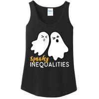 Spooky Inequalities Ghosts Halloween Math Teacher Ladies Essential Tank