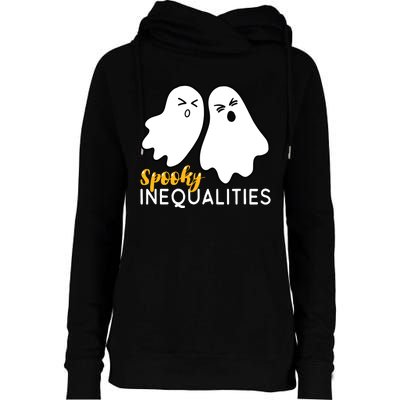 Spooky Inequalities Ghosts Halloween Math Teacher Womens Funnel Neck Pullover Hood