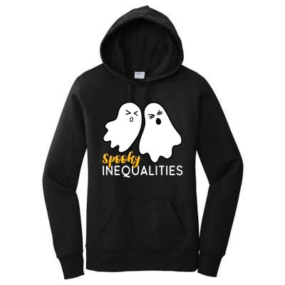 Spooky Inequalities Ghosts Halloween Math Teacher Women's Pullover Hoodie