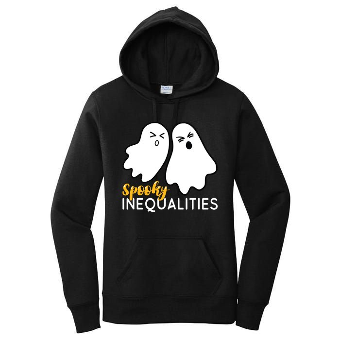 Spooky Inequalities Ghosts Halloween Math Teacher Women's Pullover Hoodie