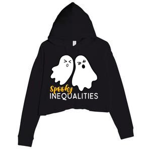 Spooky Inequalities Ghosts Halloween Math Teacher Crop Fleece Hoodie