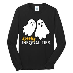 Spooky Inequalities Ghosts Halloween Math Teacher Tall Long Sleeve T-Shirt