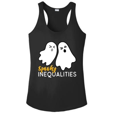 Spooky Inequalities Ghosts Halloween Math Teacher Ladies PosiCharge Competitor Racerback Tank