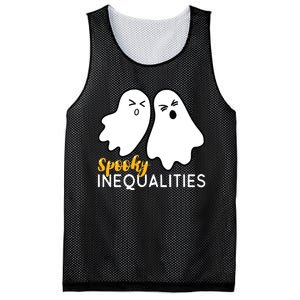 Spooky Inequalities Ghosts Halloween Math Teacher Mesh Reversible Basketball Jersey Tank