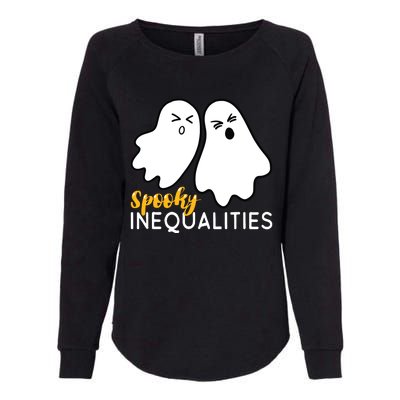 Spooky Inequalities Ghosts Halloween Math Teacher Womens California Wash Sweatshirt