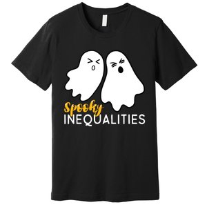 Spooky Inequalities Ghosts Halloween Math Teacher Premium T-Shirt