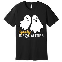 Spooky Inequalities Ghosts Halloween Math Teacher Premium T-Shirt