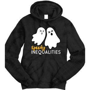 Spooky Inequalities Ghosts Halloween Math Teacher Tie Dye Hoodie