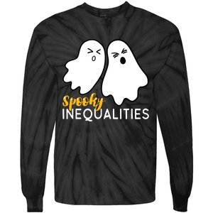 Spooky Inequalities Ghosts Halloween Math Teacher Tie-Dye Long Sleeve Shirt