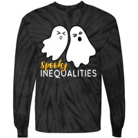 Spooky Inequalities Ghosts Halloween Math Teacher Tie-Dye Long Sleeve Shirt