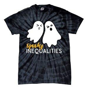 Spooky Inequalities Ghosts Halloween Math Teacher Tie-Dye T-Shirt