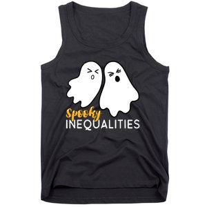 Spooky Inequalities Ghosts Halloween Math Teacher Tank Top