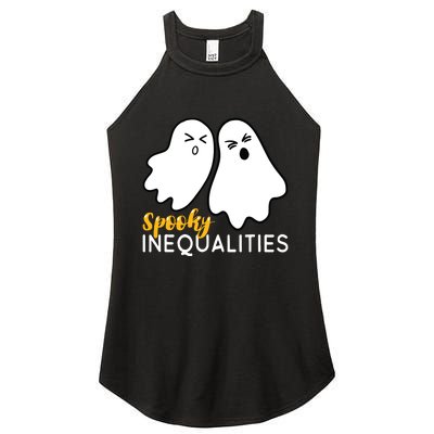 Spooky Inequalities Ghosts Halloween Math Teacher Women's Perfect Tri Rocker Tank