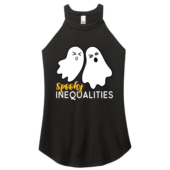 Spooky Inequalities Ghosts Halloween Math Teacher Women's Perfect Tri Rocker Tank