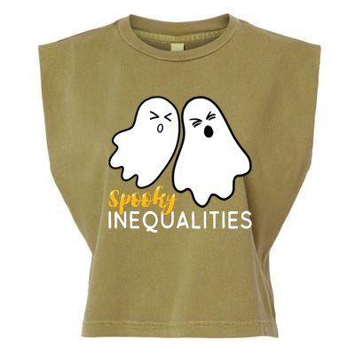 Spooky Inequalities Ghosts Halloween Math Teacher Garment-Dyed Women's Muscle Tee