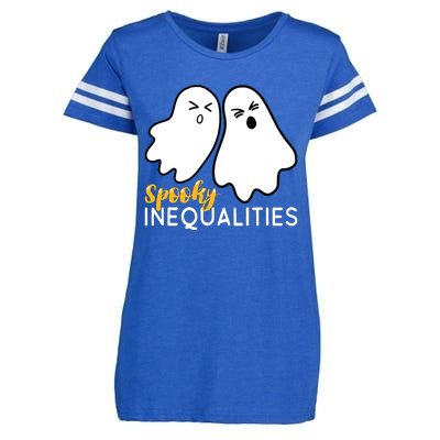 Spooky Inequalities Ghosts Halloween Math Teacher Enza Ladies Jersey Football T-Shirt