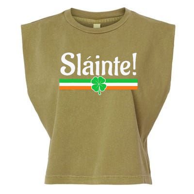 Slainte Irish Green Lucky Shamrock St Patrick's Day Garment-Dyed Women's Muscle Tee