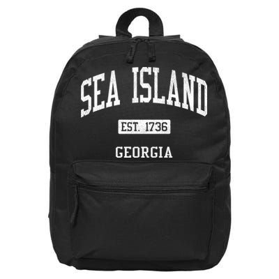 Sea Island Georgia Ga Js04 Vintage Athletic Sports 16 in Basic Backpack