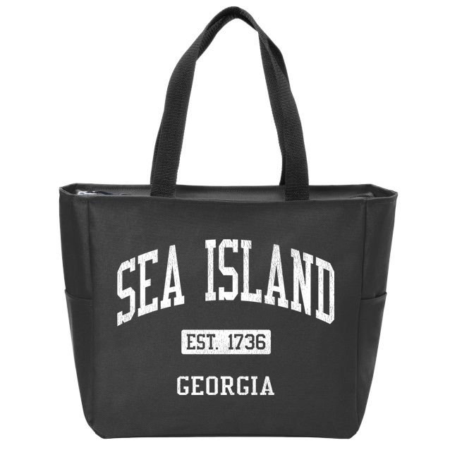 Sea Island Georgia Ga Js04 Vintage Athletic Sports Zip Tote Bag