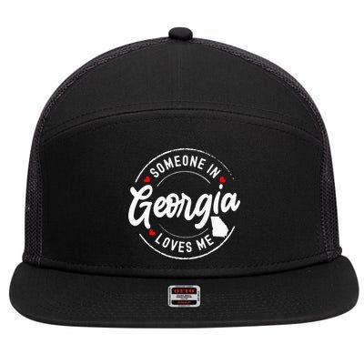 Someone In Georgia Loves Me 7 Panel Mesh Trucker Snapback Hat