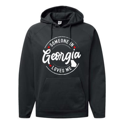 Someone In Georgia Loves Me Performance Fleece Hoodie