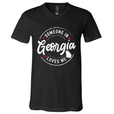 Someone In Georgia Loves Me V-Neck T-Shirt