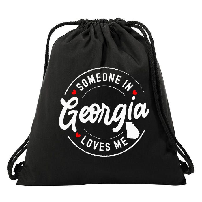 Someone In Georgia Loves Me Drawstring Bag
