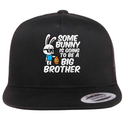 Somebunny Is Going To Be A Big Brother Easter Pregnancy Boy Flat Bill Trucker Hat