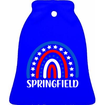 Springfield Illinois Gift I Love Springfield Usa Funny Gift Ceramic Bell Ornament