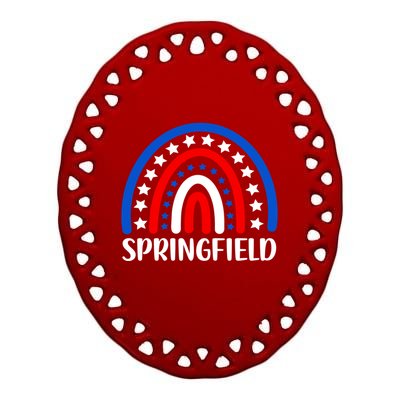 Springfield Illinois Gift I Love Springfield Usa Funny Gift Ceramic Oval Ornament