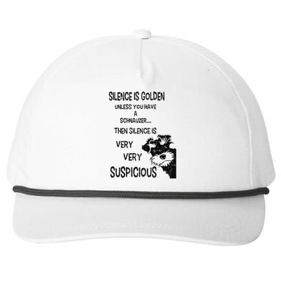 Silence Is Golden Unless You Have Schnauzer Funny Dog Lover Snapback Five-Panel Rope Hat