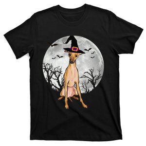 Scary Italian Greyhound Dog Witch Hat Halloween T-Shirt