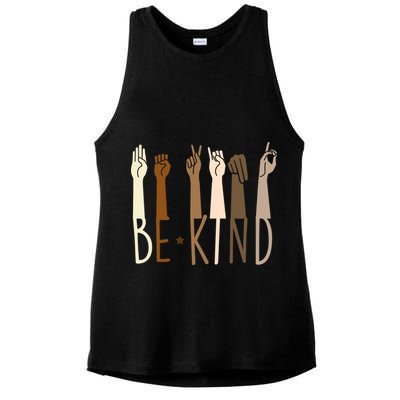 Sign Language Be Kind To All Ladies PosiCharge Tri-Blend Wicking Tank