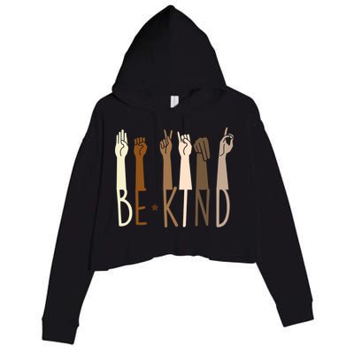 Sign Language Be Kind To All Crop Fleece Hoodie