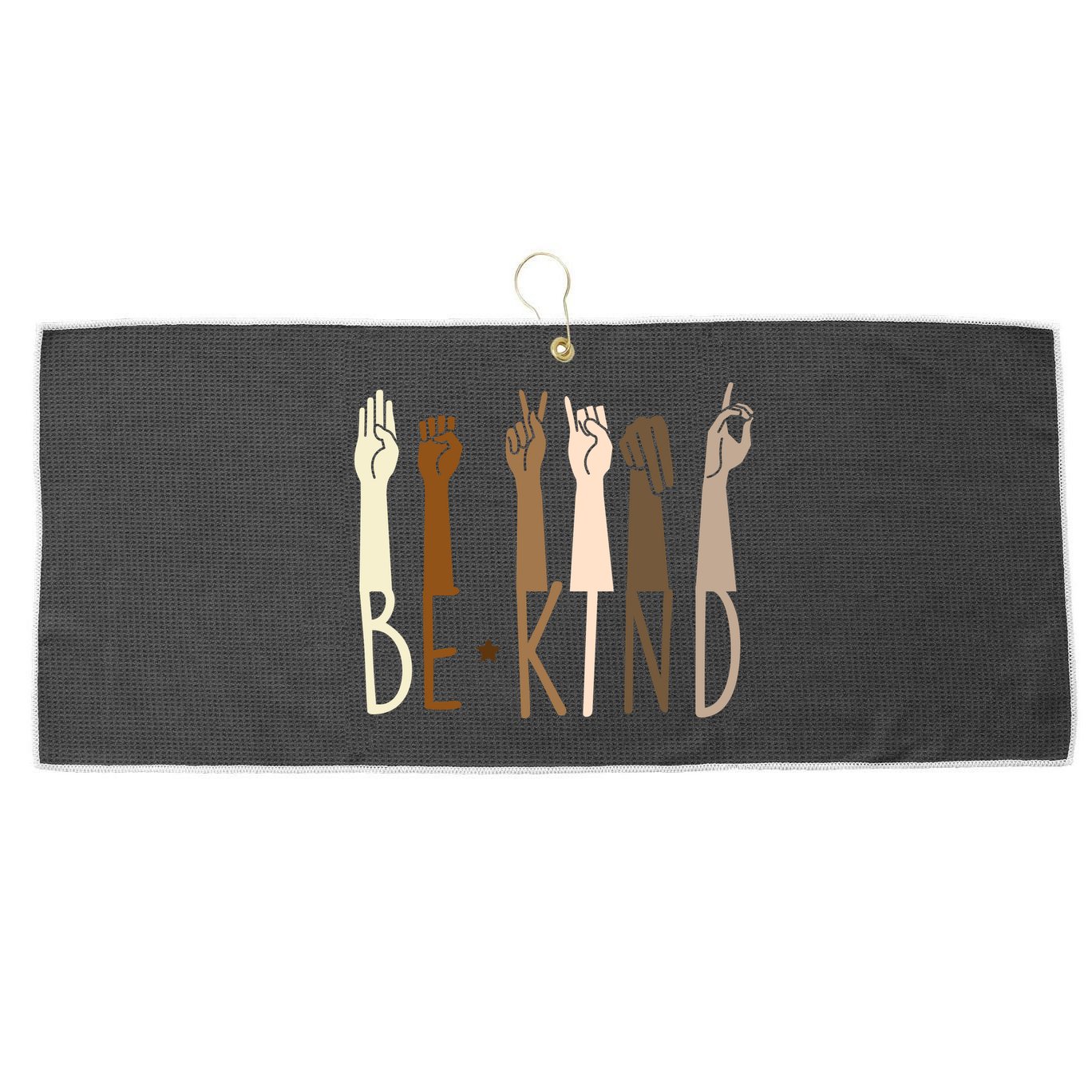 Sign Language Be Kind To All Large Microfiber Waffle Golf Towel
