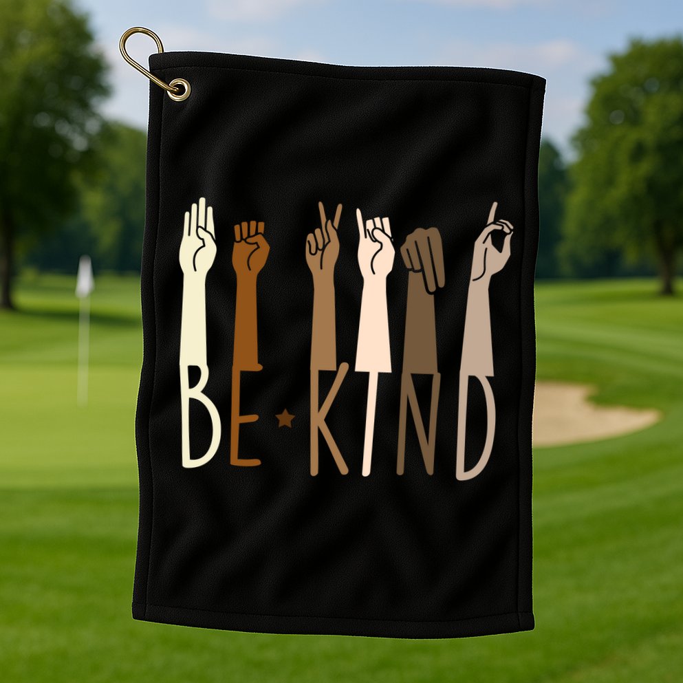 Sign Language Be Kind To All Golf Towel