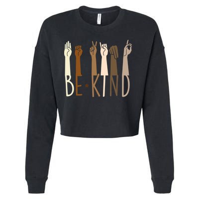 Sign Language Be Kind To All Cropped Pullover Crew