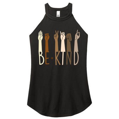 Sign Language Be Kind To All Women's Perfect Tri Rocker Tank