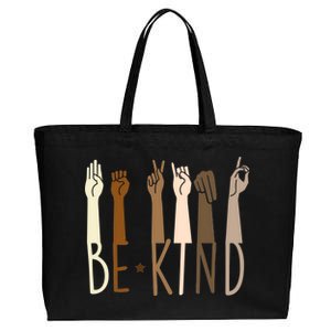 Sign Language Be Kind To All Cotton Canvas Jumbo Tote