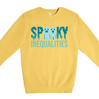 Spooky Inequalities Halloween Spooky Math Teacher Gift Premium Crewneck Sweatshirt