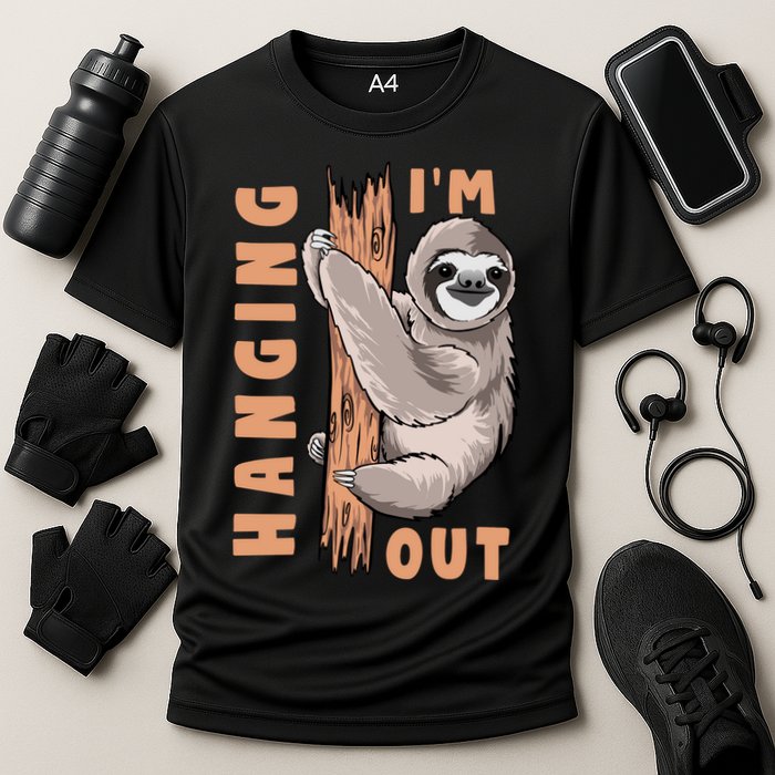 Sloth Im Hanging Out Cooling Performance Crew T-Shirt