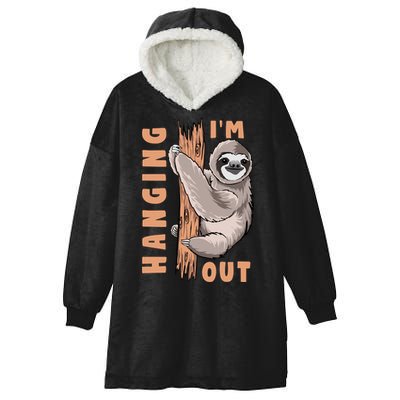 Sloth Im Hanging Out Hooded Wearable Blanket
