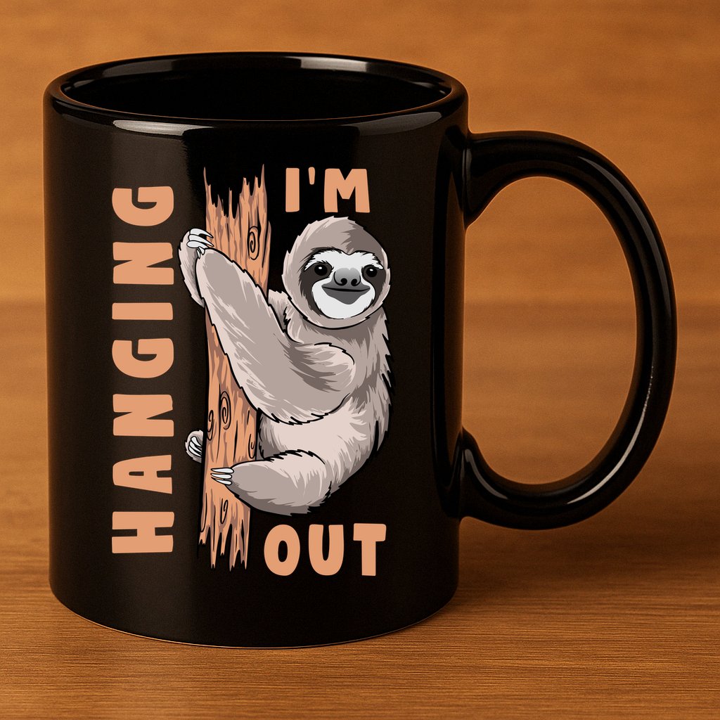 Sloth Im Hanging Out 11oz C Handle Ceramic Mug