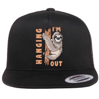 Sloth Im Hanging Out Flatbill Hat