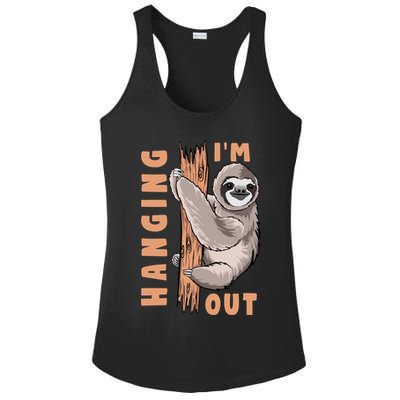 Sloth Im Hanging Out Ladies PosiCharge Competitor Racerback Tank